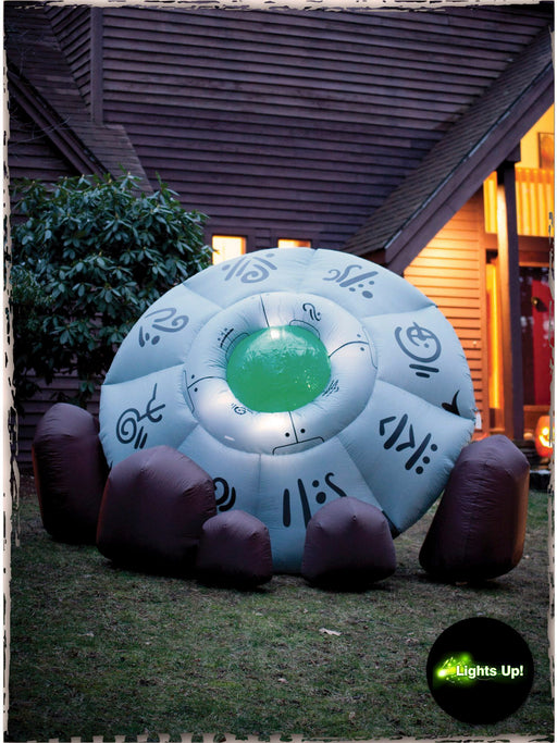 10 Foot Crashed UFO Light Up Halloween Inflatable Lawn Decoration - costumesupercenter.com