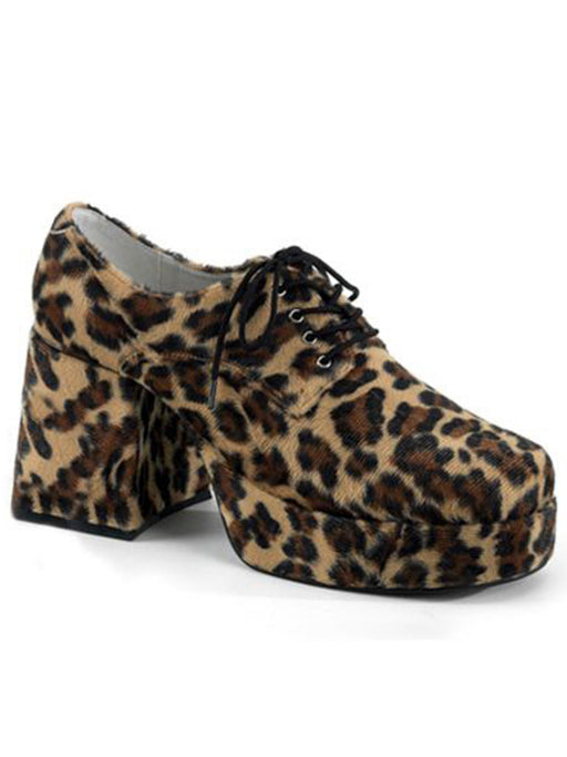 Men's Cheetah Fur Platform Shoe - costumesupercenter.com
