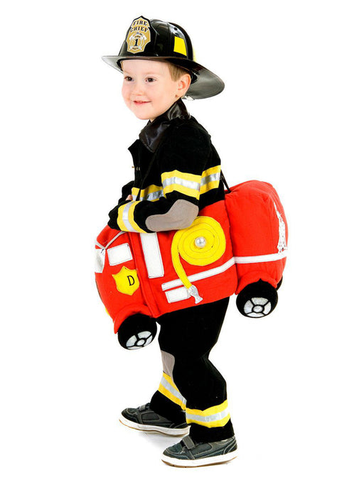 Baby/Toddler Deluxe Plush Ride In Firetruck Costume - costumesupercenter.com