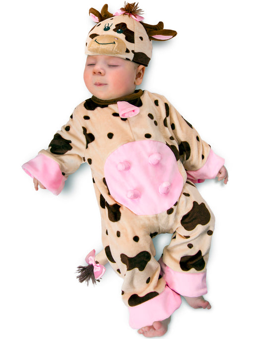 Brown and Pink Sleepy Cow Costume for Babies - costumesupercenter.com