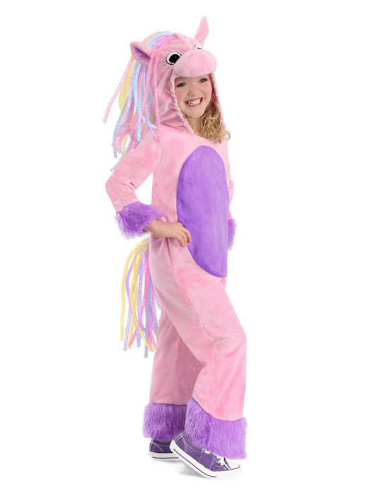 Girls Colorful Rainbow Pony Costume - costumesupercenter.com