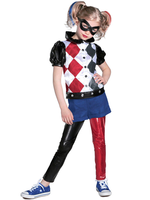 DC SuperHero Girls Deluxe Harley Quinn Costume - costumesupercenter.com