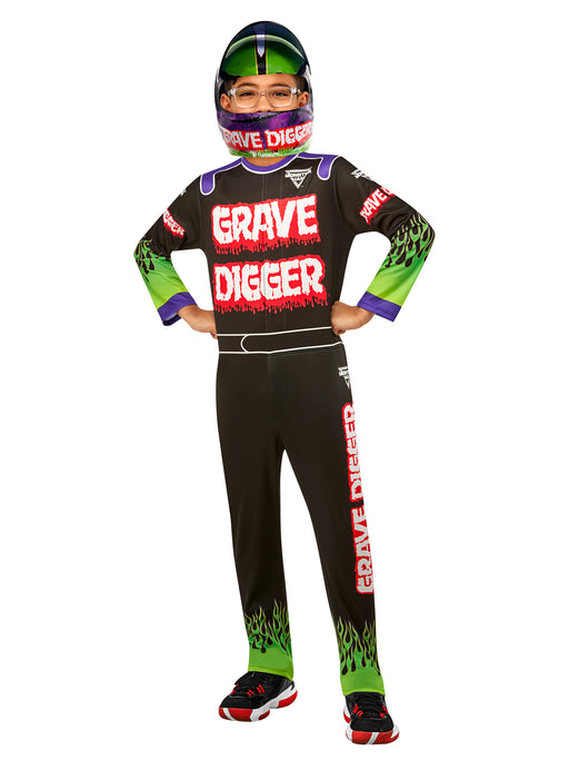 Boys' Monster Jam Grave Digger Jumpsuit - costumesupercenter.com