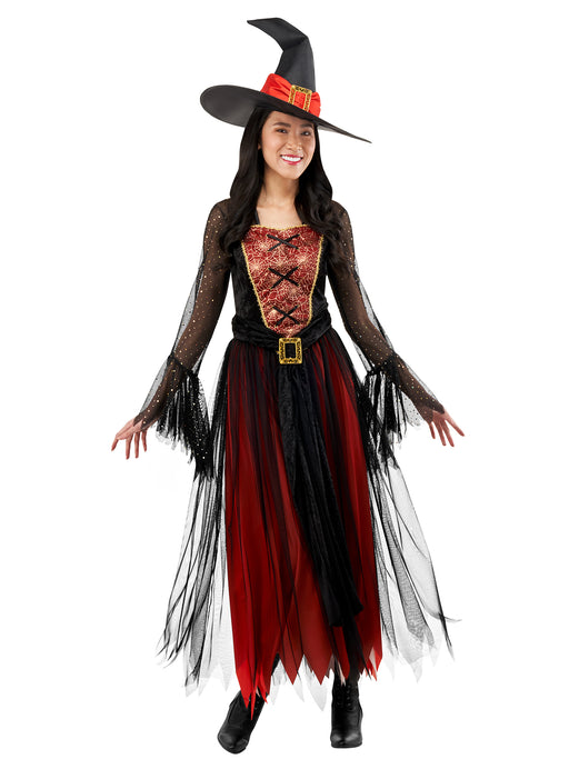 Women's Black and Orange Enchanted Witch Costume - costumesupercenter.com