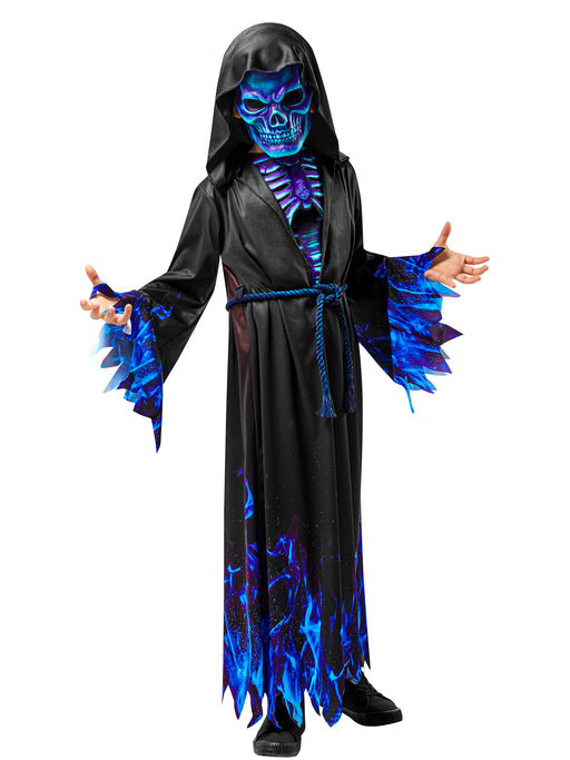 Boys' Blue Skeleton Reaper Costume - costumesupercenter.com