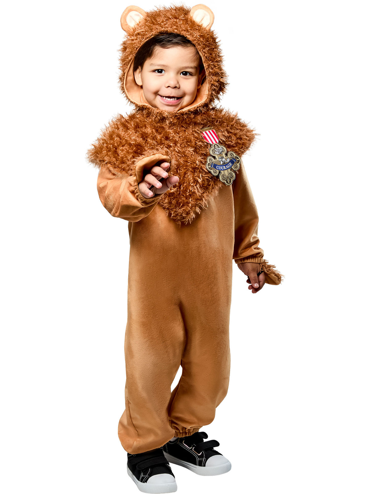 Toddler Cowardly Lion Costume - Wizard Of Oz Jumpsuit With Faux Fur Hood, Mitts, Tail, And Shoe Covers, Soft Velour, Sizes 2T-4T, Halloween & Dress-Up - View #9