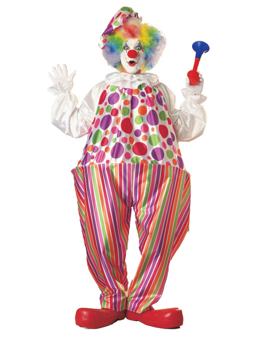 Men's Snazzy Dots and Stripes Clown Costume - costumesupercenter.com