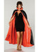 Long Black Satin Cape - costumesupercenter.com