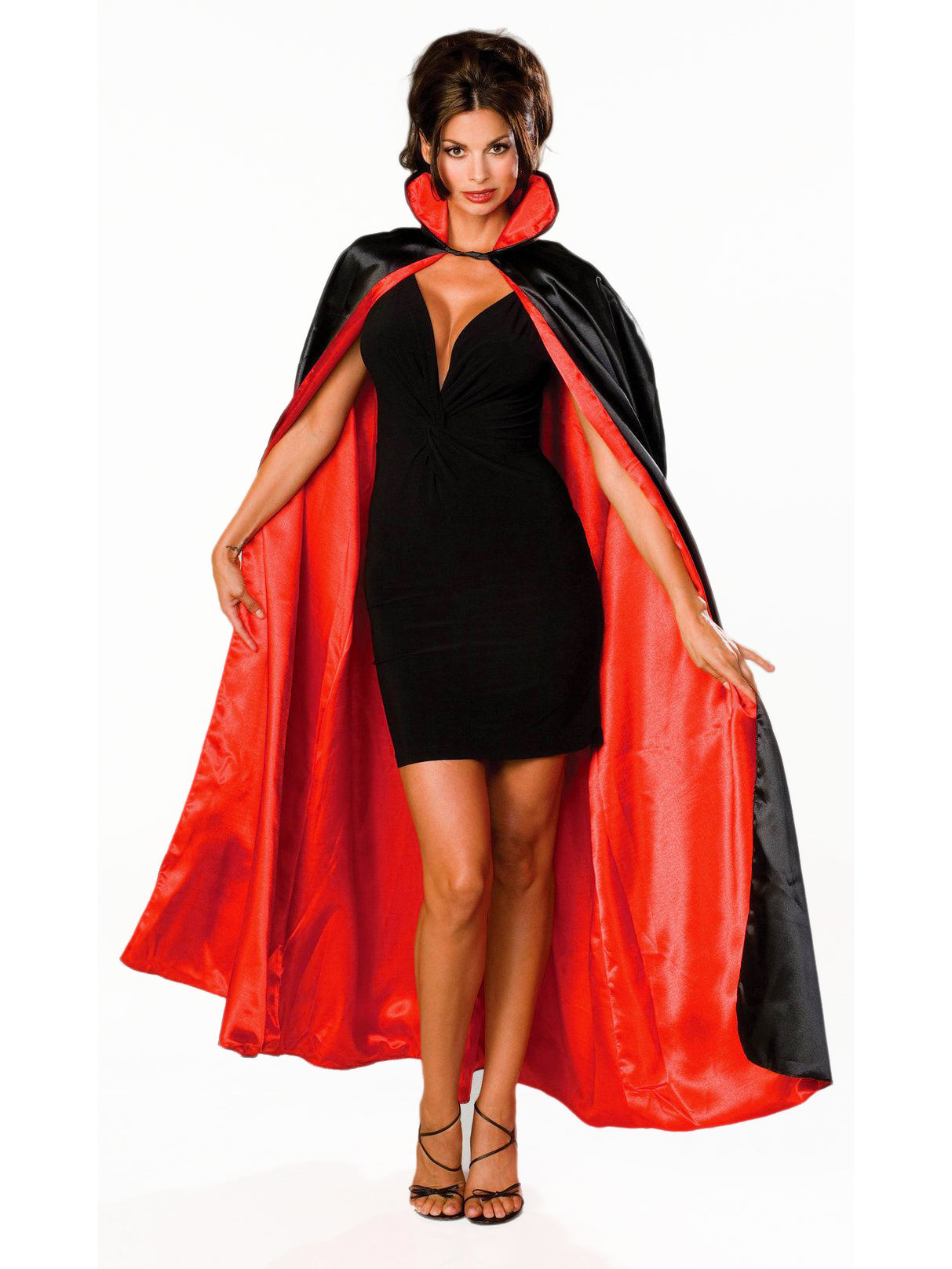 Long Black Satin Cape  Costume Super Center