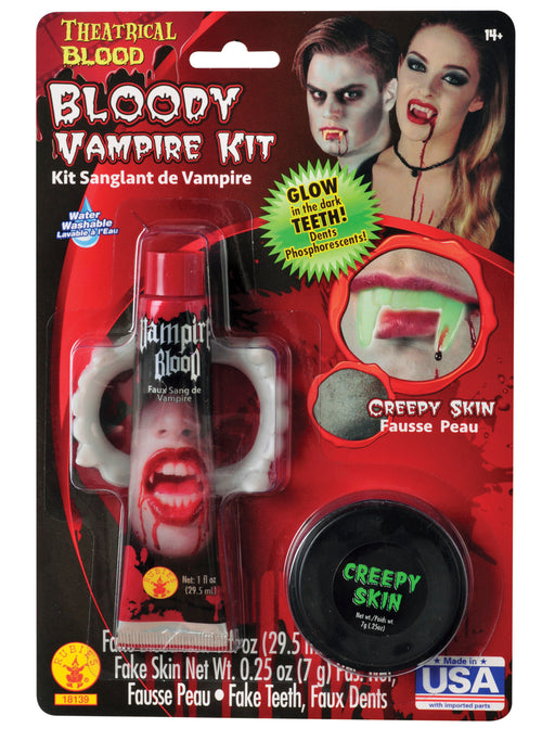 Vampire Kit - Blood, Teeth & Fake Skin - costumesupercenter.com