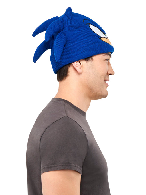 Adult Blue Knit Sonic Hat - costumesupercenter.com