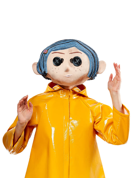 Women's Coraline Doll Overhead Latex Mask - Deluxe - costumesupercenter.com