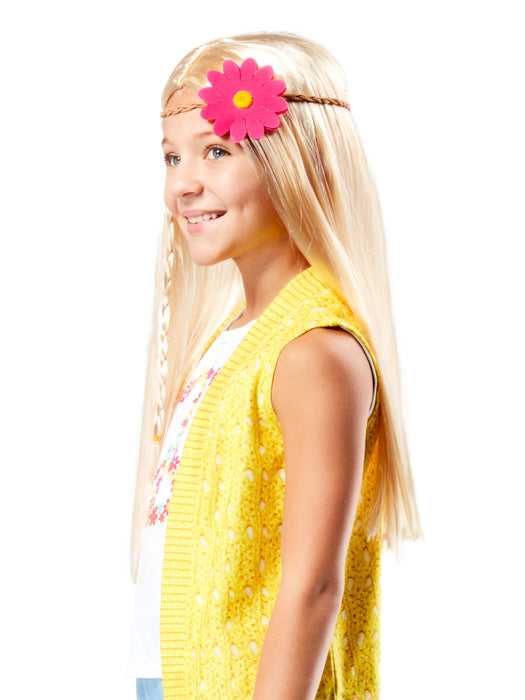 Girls' American Girl Julie Albright Hippie Blonde Wig with Braid - costumesupercenter.com