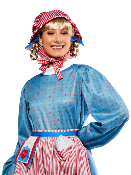 Women's American Girl Kirsten Larson Blonde Braided Ponytail Wig - costumesupercenter.com