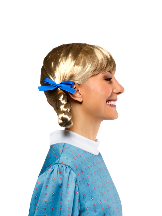 Women's American Girl Kirsten Larson Blonde Braided Ponytail Wig - costumesupercenter.com