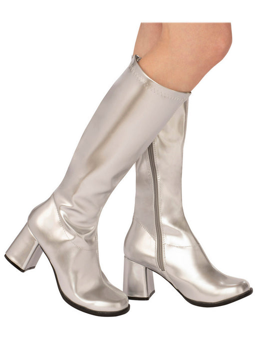 Silver Go-go Boots for Adults - costumesupercenter.com