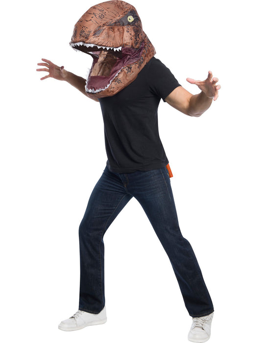Adult T-Rex Inflatable Air Head Mask - costumesupercenter.com