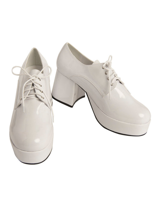 White Pimp Platform Shoes for Men - costumesupercenter.com