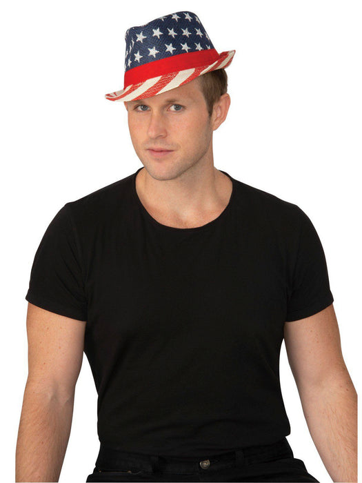 Patriotic Burlap Hat - costumesupercenter.com