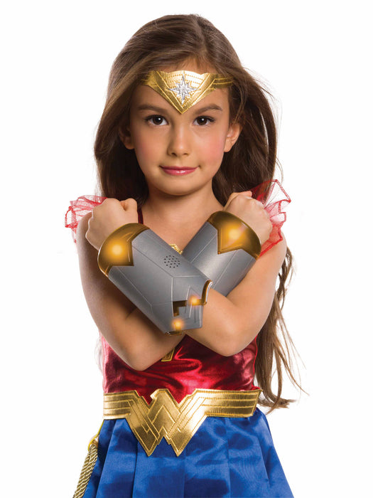 Girl's Wonder Woman Movie Light-Up Gauntlets - costumesupercenter.com