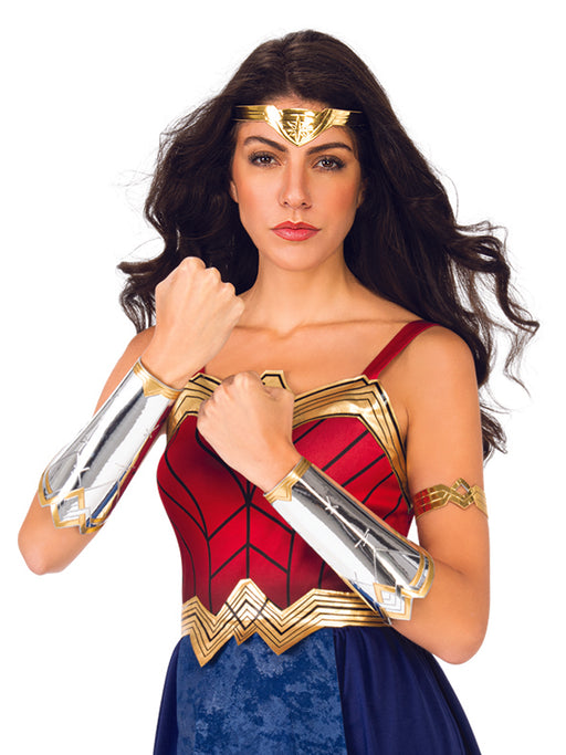 Women's WW2 Wonder Woman Tiara, Armband and Cuffs - costumesupercenter.com