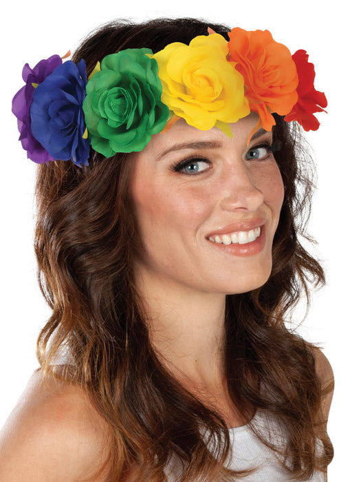 Rainbow Flower Headband - costumesupercenter.com
