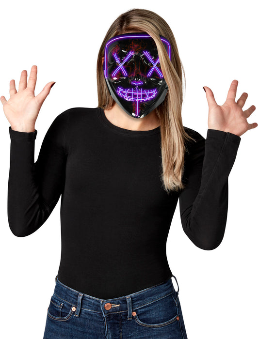 LED Purple Mask - costumesupercenter.com