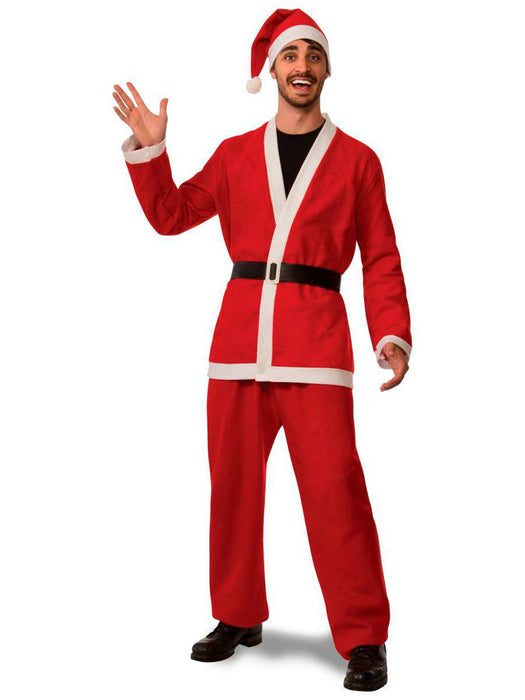 Mens XL Flannel Santa Suit - costumesupercenter.com