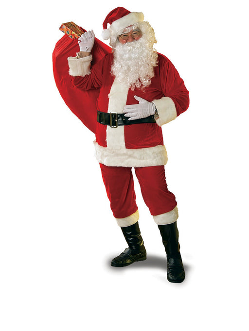 New Velour Classic Santa Suit - costumesupercenter.com