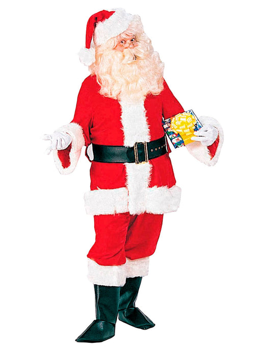 Mens Deluxe Velveteen Santa Suit - costumesupercenter.com