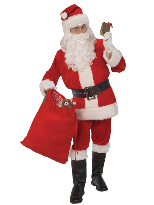 Santa Suit Velour Adult Mens Costume - costumesupercenter.com