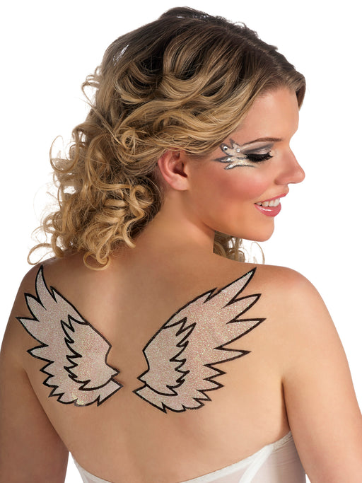Adult Angel Wings Glitter Tatto Accessory - costumesupercenter.com