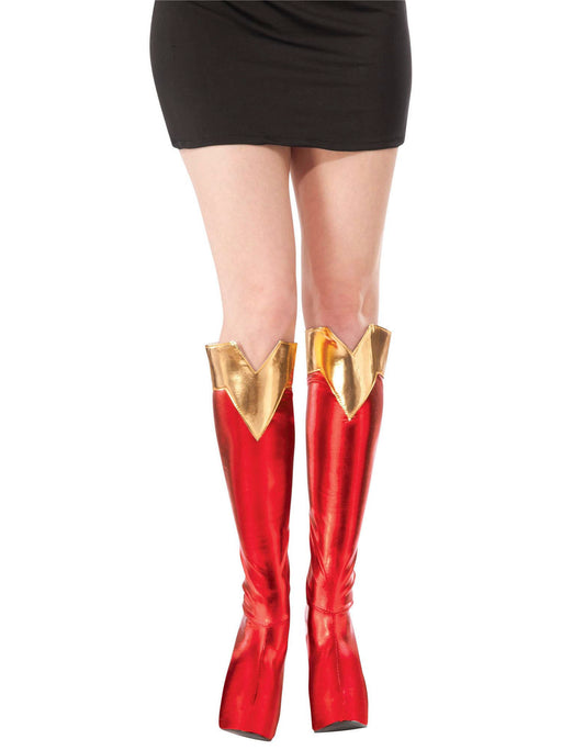 Adult Red Supergirl Boot Tops - costumesupercenter.com