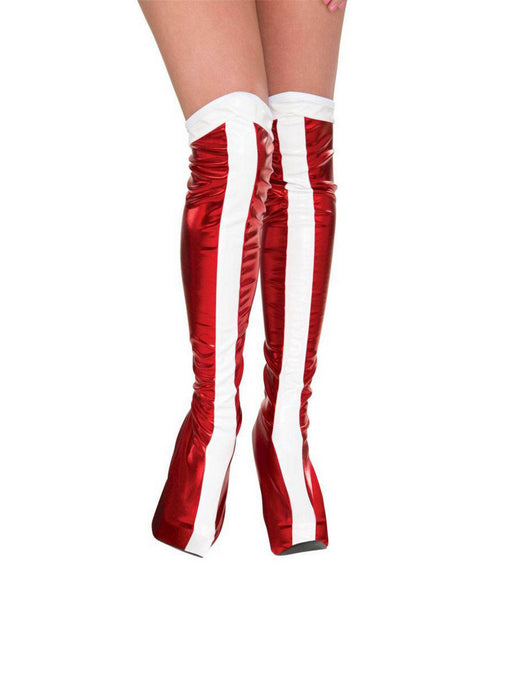 Adult Red Stripe Wonder Woman Boot Tops - costumesupercenter.com
