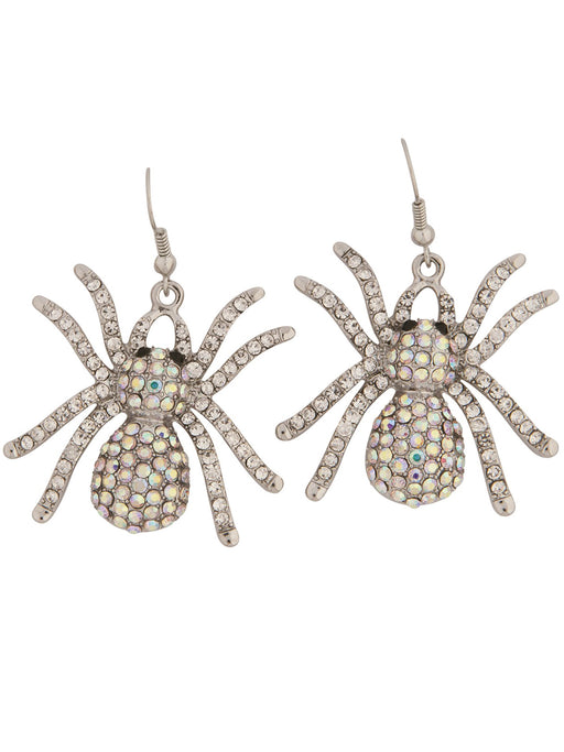 Adult Silver Spider Earrings Accessory - costumesupercenter.com