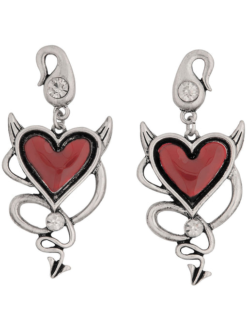 Adult Devil Heart Earrings Accessory - costumesupercenter.com