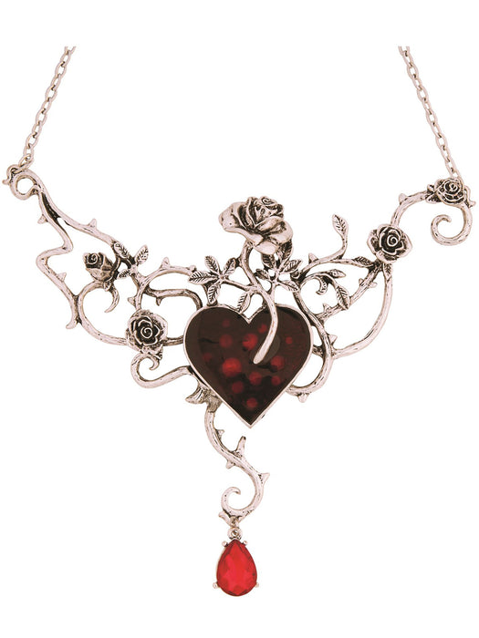 Adult Bed Of Blood Rose Necklace Accessory - costumesupercenter.com