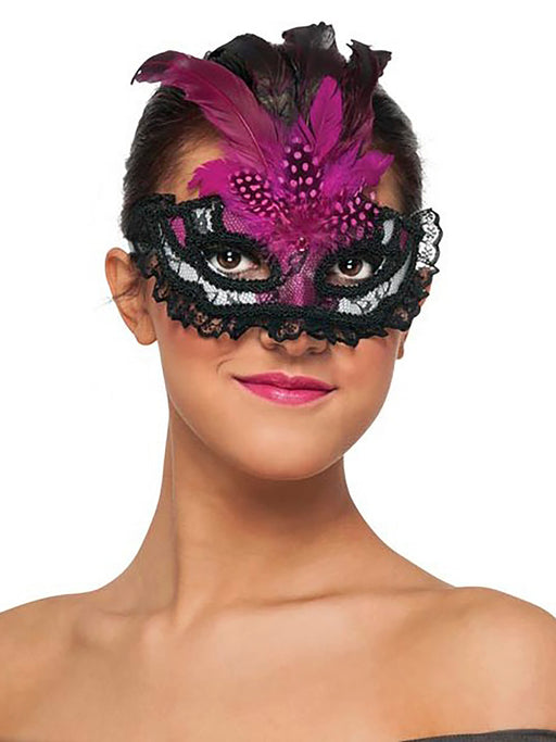 Adult Pink Lace Mask - costumesupercenter.com