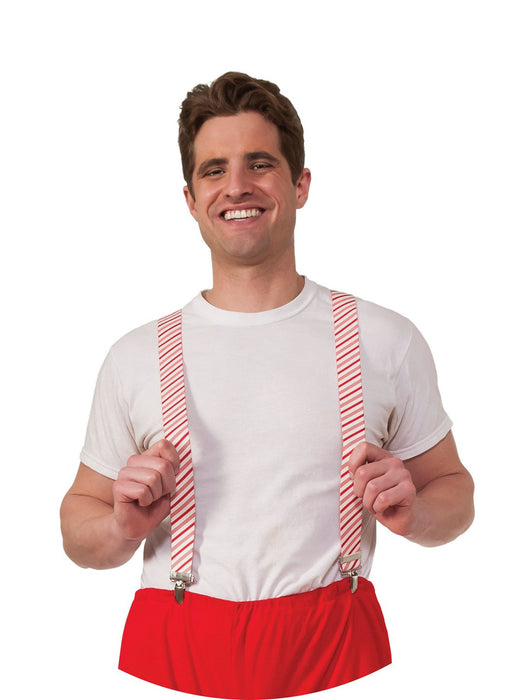 Candy Cane Striped Classic Suspenders - costumesupercenter.com