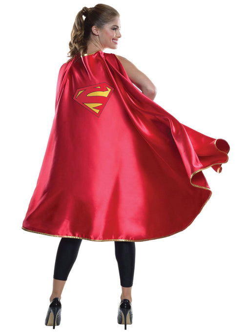 Adult Regular Deluxe Supergirl Cape Accessory - costumesupercenter.com