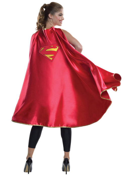 Adult Regular Deluxe Supergirl Cape Accessory - costumesupercenter.com