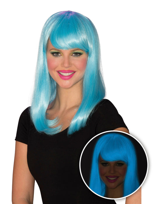Blue Glow Babe Wig for Women - costumesupercenter.com