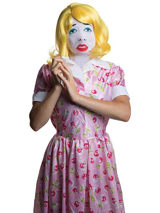 Adult Pop Art Mask W/Wig - costumesupercenter.com