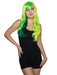 Yellow and Green Fancy Womens Wig - costumesupercenter.com