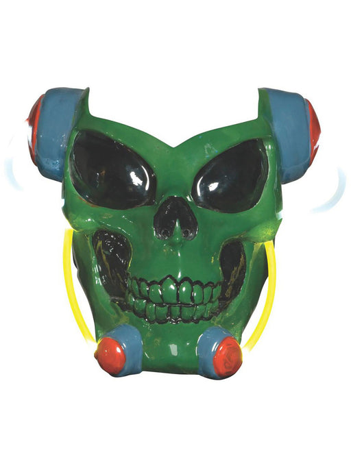 Adult Green Skull Light Up Mask - costumesupercenter.com