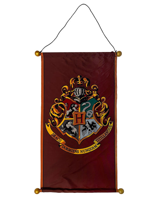 33-inch Harry Potter Hogwarts Crest Hanging Banner Decoration - costumesupercenter.com