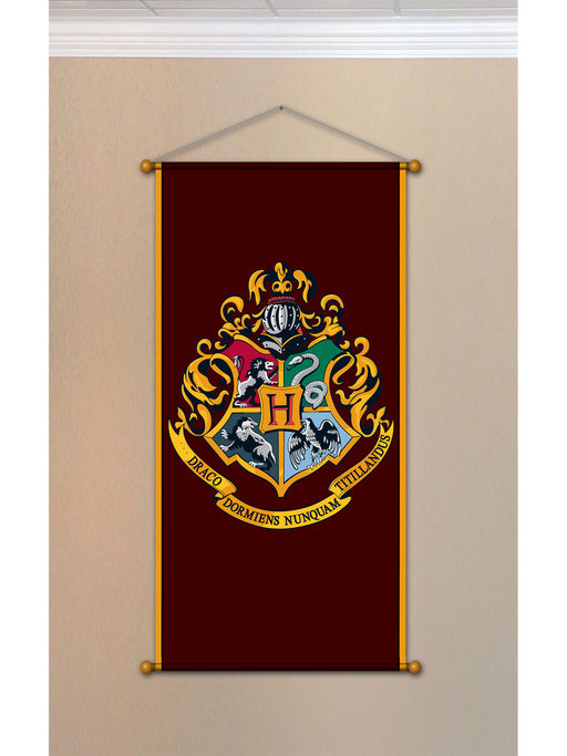 33-inch Harry Potter Hogwarts Crest Hanging Banner Decoration - costumesupercenter.com