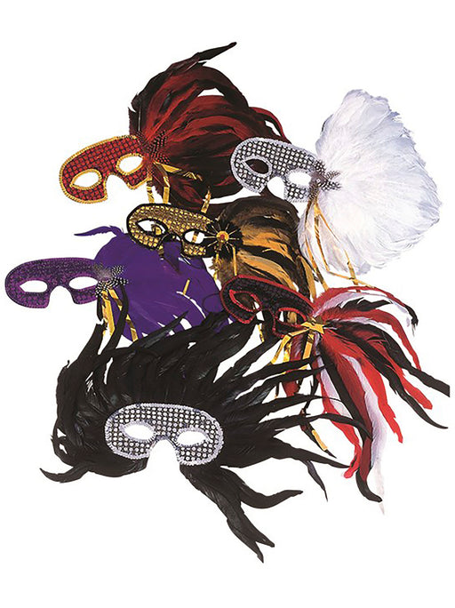 Adult Sequin Feather Eyemask - costumesupercenter.com