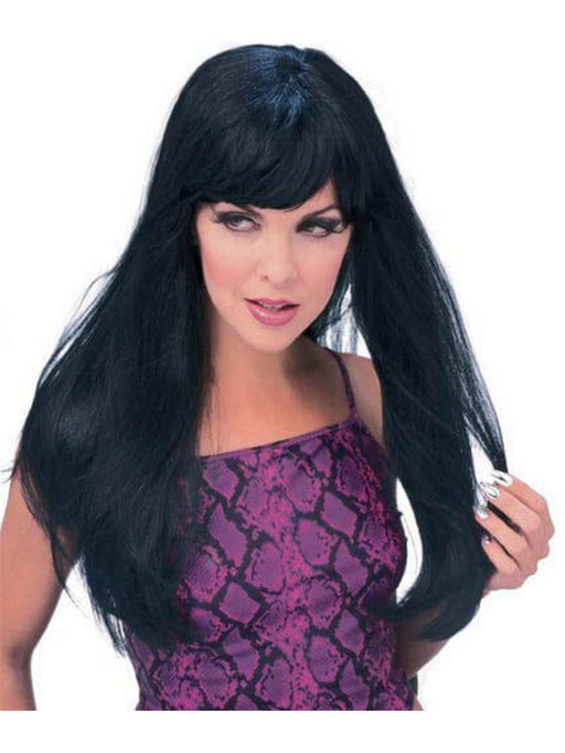 Women's Long Black Glamour Wig - costumesupercenter.com