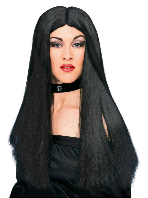 Women's Long Black 24-inch Witch Wig - costumesupercenter.com